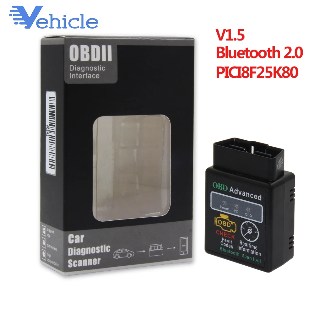 ELM327 Bluetooth V1.5 Диагностический Код OBD2 автомобильный диагностический инструмент несколько ELM 327 Bluetooth для Android/Symbian OBDII протокол - Цвет: middle black