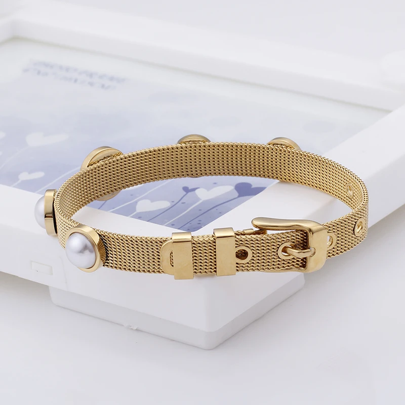 Модные золотые браслеты из нержавеющей стали модные роскошные ювелирные изделия