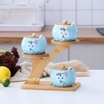 3pcs Кухонные инструменты для приправ, керамическая банка для приправ, бутылка для соли, перца, креативная растительная форма, набор горшков для приправ в виде тыквы - Цвет: 3pcs