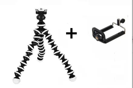 tripod with clip Карбоновый штатив Осьминог штатив кронштейн Портативный Гибкий смартфон клип держатель камера стент смартфон штативы Складной Настольный - Цвет: tripod with clip