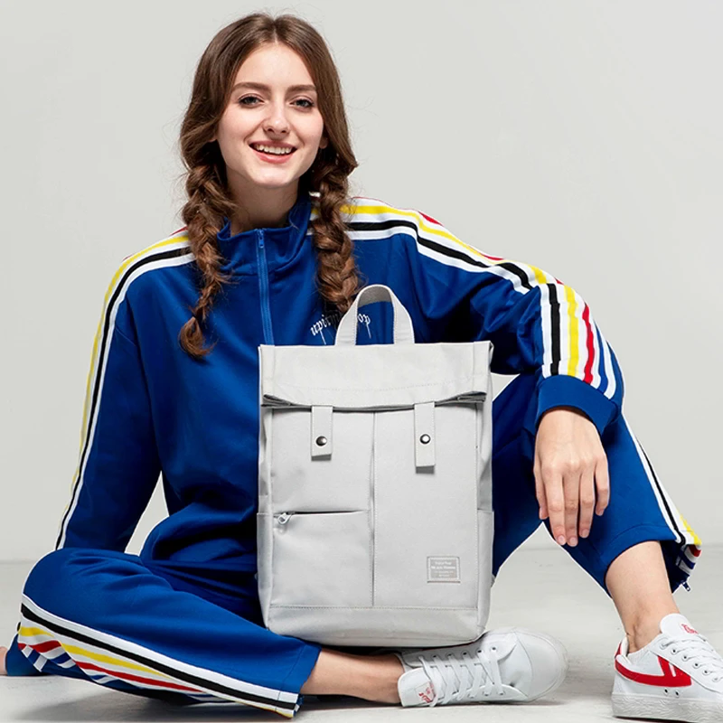 US $32.24 Gray College Laptop Backpack Women Waterproof Large Knapsack Men Unisex Computer Bag Boy School Backpack For Girl