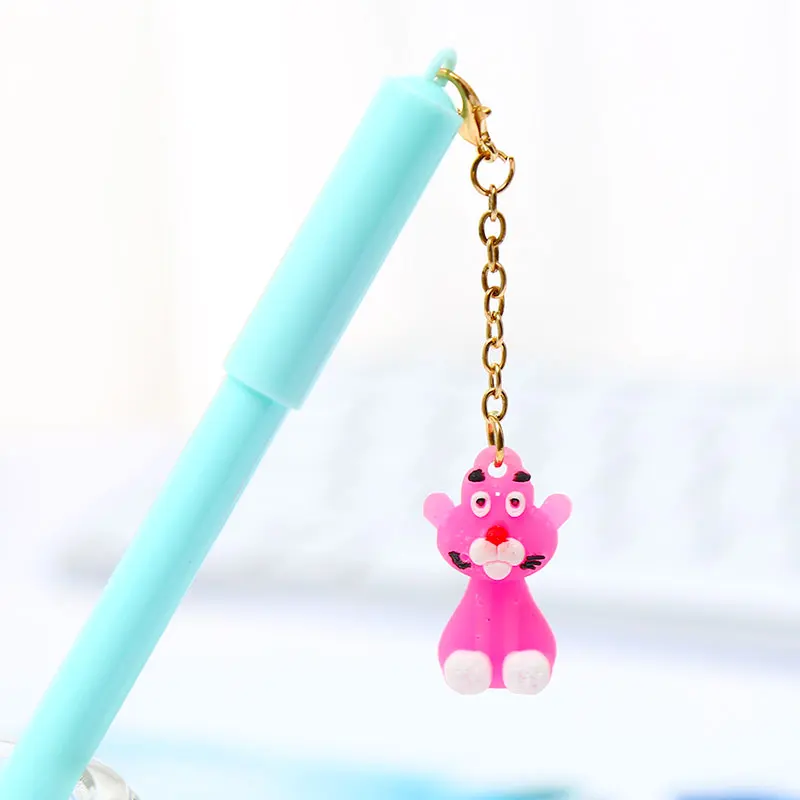 Милые аниме Розовая пантера гелевая ручка Kawaii кошка офисные школьные принадлежности Kawai стационарные аксессуары забавные черные, голубые чернила канцелярские принадлежности Bts - Цвет: blue 1pc