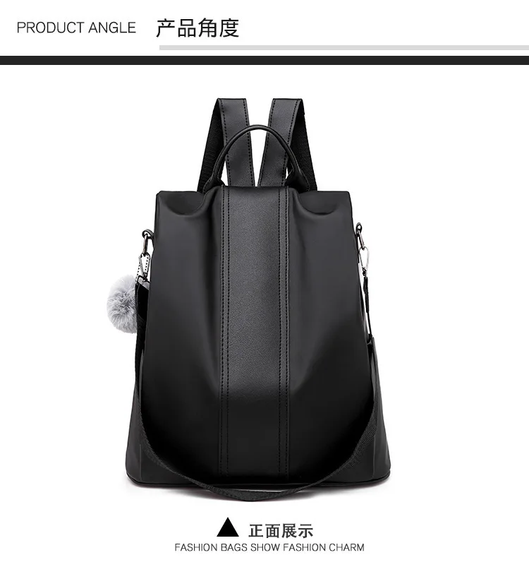FASHION Quality Leather Anti-thief Women Backpack Large Capacity Hair Ball School Bag For Teenager Girls Male Travel Bags