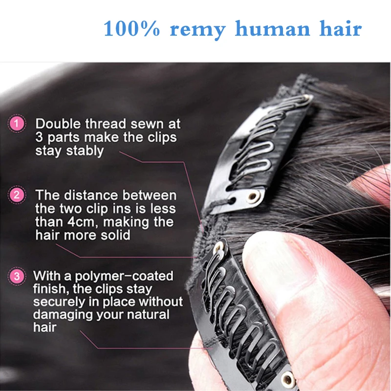 SEGO 8"-24" 45g-75g Straight Clip In Human Hair Extensions 8pc/set Natural Non-Remy  Hair Clip Ins Brazilian Hair