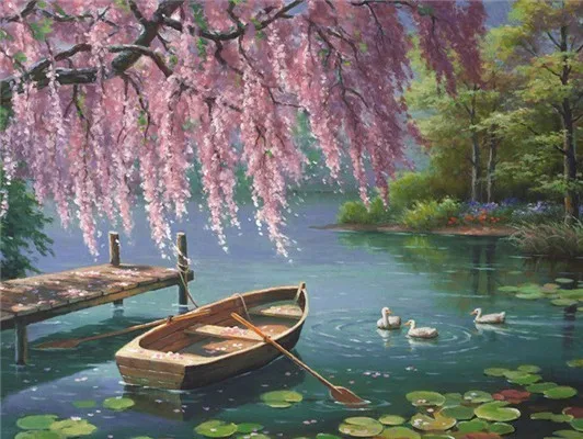 

Diamond Embroidery Natural Scenery Spring DIY Cross Stitch Scenery Diamond Painting Landscape Home Decor Gifts
