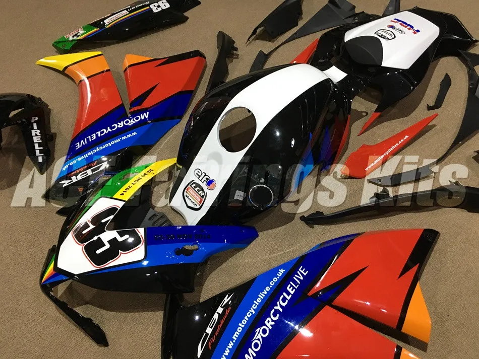 Обтекатели комплект впрыска топлива для HONDA CBR1000RR для детей возрастом 12, 13, 14, 15, 16 CBR 1000RR 1000 RR 12-15 CBR1000 RR 2012 2013 обтекатель Радуга