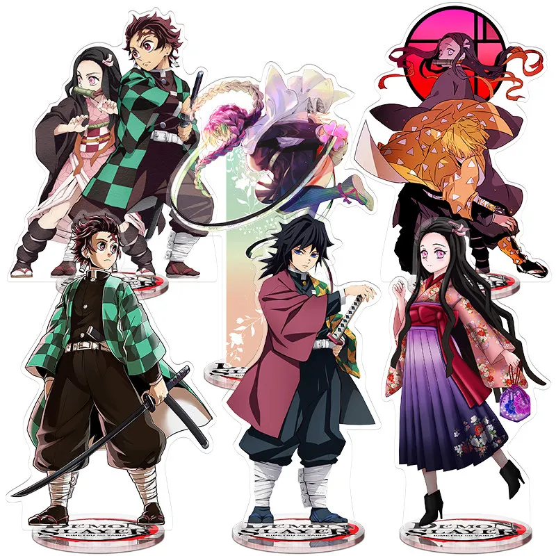 Demon Slayer: Kimetsu no Yaiba Tsuyuri Kanawo Tanjirou Kamado Nezuko Косплей акриловый брелок Подвеска подставка фигурка модель пластины - Цвет: 07