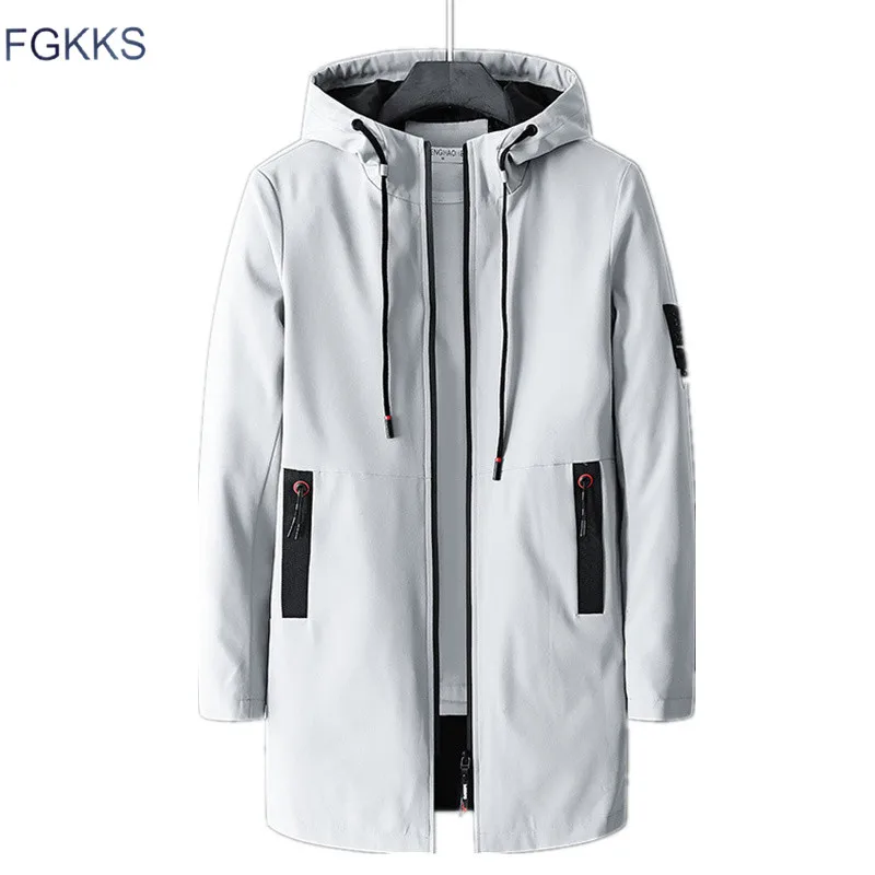 FGKKS, осень, зима, новинка, мужская куртка, модная, брендовая, мужская, тонкая, ветрозащитная куртка, воротник, повседневные куртки, мужская одежда