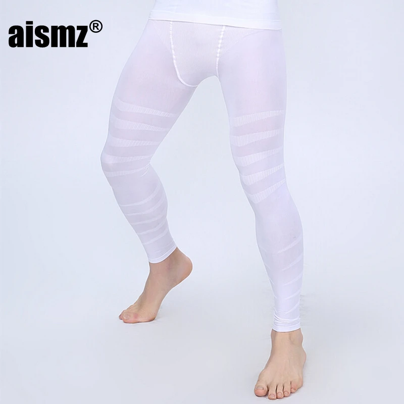 AZ- NY021 white Aismz сжигание жира прикладом-подтягивание дымоход мужской тело формируя брюки формирователь чулок леггинсы Тонкий удобный корсет брюки - Цвет: AZ- NY021 white
