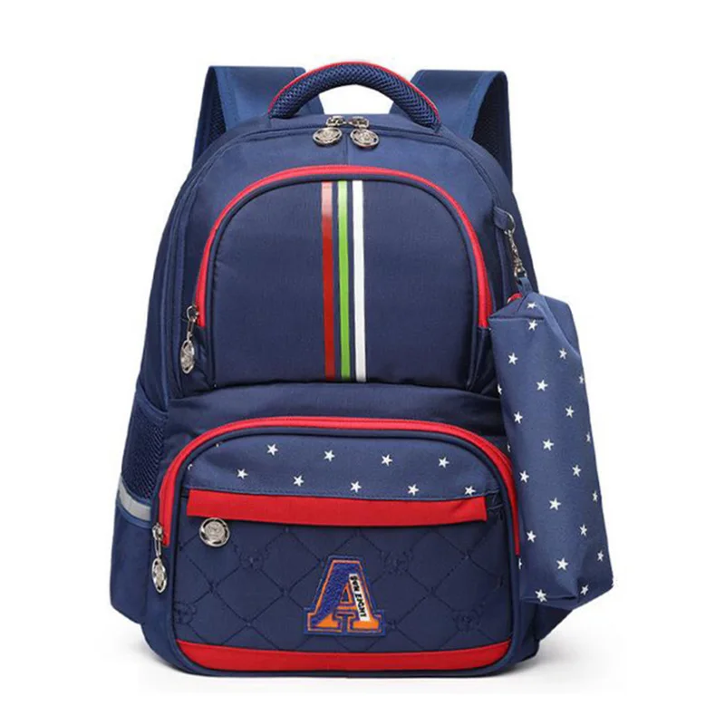 Школьные сумки для девочек, детские школьные рюкзаки в пределах 1-3 Класс, милое платье с бантом для девочек с новым Водонепроницаемый нейлоновый рюкзак - Цвет: Red boy