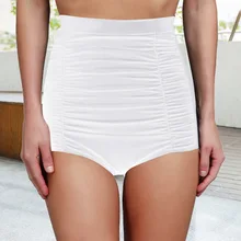 Сексуальные женские плавки, шорты бикини, плавки с высокой талией, цельные винтажные купальники с пуш-ап размера плюс, нижнее белье