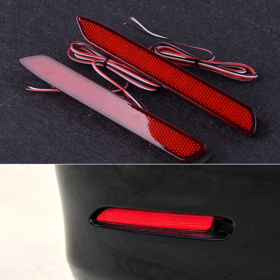 

DWCX 1 Pair 12V LED Rear Red Lens Bumper Reflector Light Brake Stop Lamp fit for Toyota Camry Lexus Reiz Sienna Venza Matrix