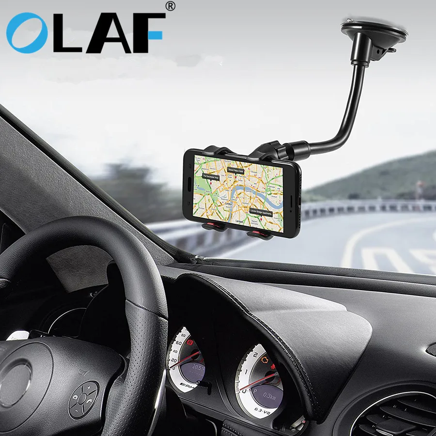 Автомобильный держатель для телефона Olaf, гибкий держатель для мобильного телефона с вращением на 360 градусов на лобовое стекло, автомобильный держатель для телефона, поддержка gps