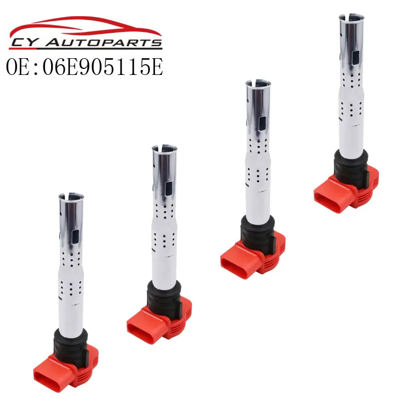 4 шт. Катушка зажигания для VW Jetta Golf GTI GLI Passat Tiguan CC Touareg A3 A4 A5 A6 A7 A8 TT Q3 Q5 R8 06E905115E 07K905715F |