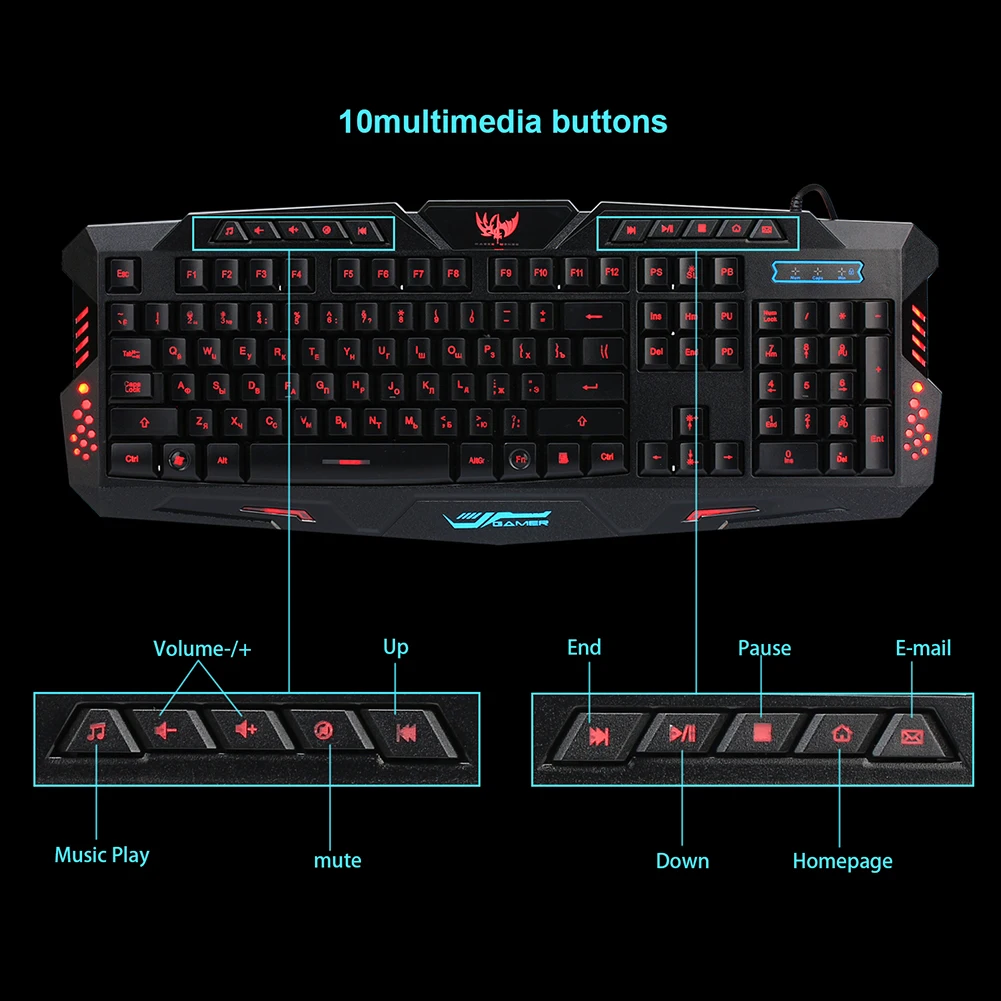 USB Проводная клавиатура и мышь комбинированный RGB светодиодный с подсветкой для геймеров ПК ноутбук Настольный компьютер клавиатура мышь набор Быстрая