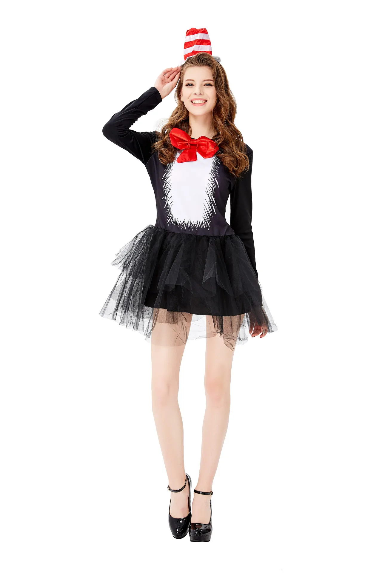 2019 Новый Хэллоуин Косплей Черный кот девушка цирк маг дрессировщик костюм клоуна для праздника сценический костюм девушка