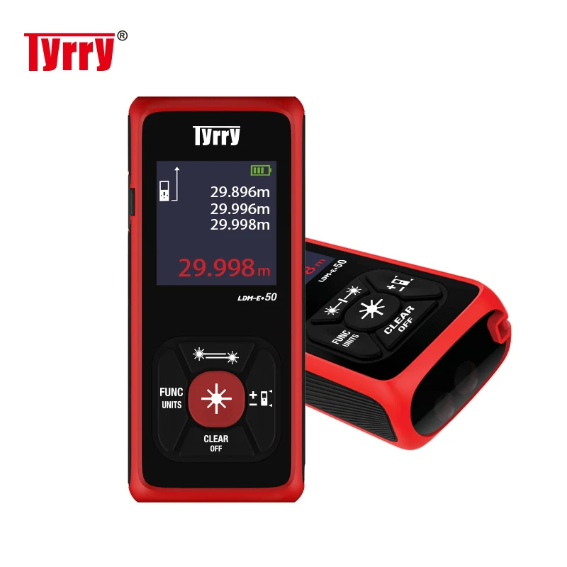 

TYRRY Double Laser Distance Meter Tena Digital Laser Range Finder Masure Diastimeter Tester Tool 50M Laser Rangefinder