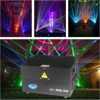 

Free Shipping New dj equipment 10W full color rgb Animation ILDA DMX DJ laser light party