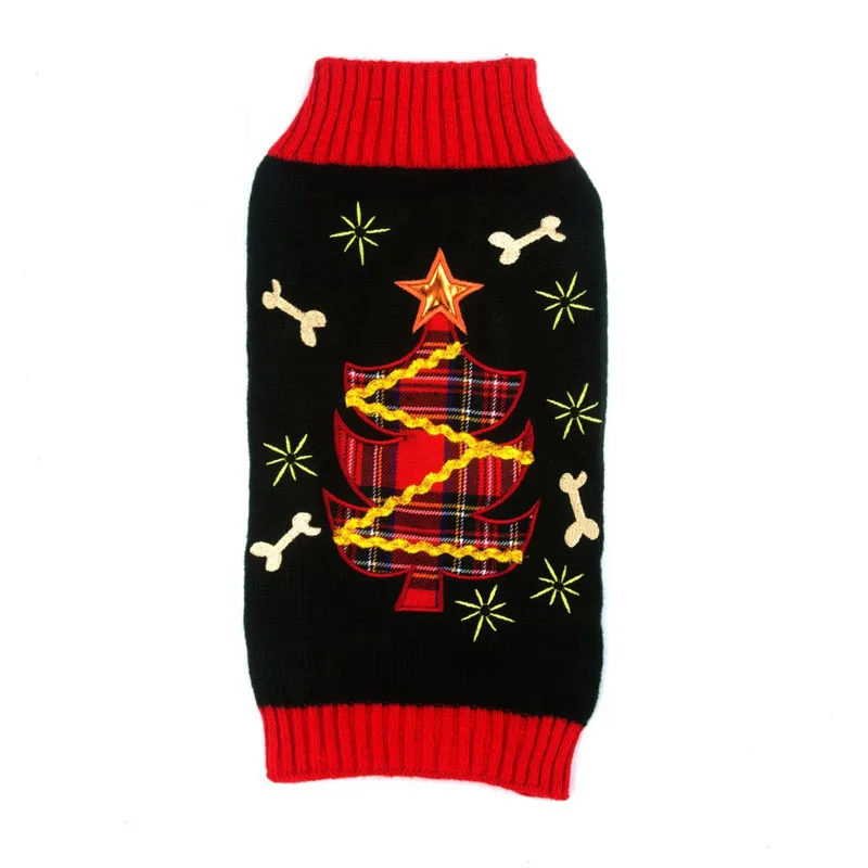 Autumn and Winter New Year's sweater for Teddy Husky puppies thicker pet clothes dog harness vest winter | Дом и сад