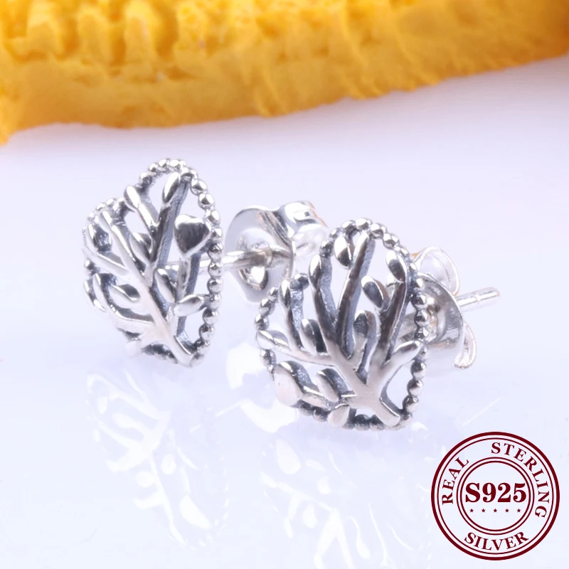 

Original 925 Sterling Silver Tree Of Life Stud Pan Earrings Creative Life Tree Studs Fashion Ear Studs For Women Gift Jewelry