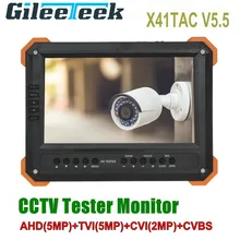 X41TAC 7 дюймов ЖК-дисплей CCTV тестер монитор 5MP AHD TVI CVI CVBS камера безопасности тестер VGA HDMI вход 12 В выход