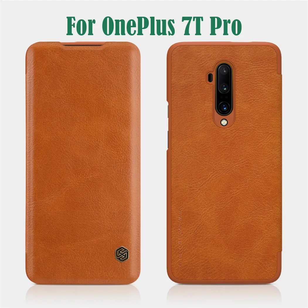 Чехол для OnePlus 7T Pro, флип-чехол Nillkin Qin, винтажный кожаный флип-чехол с отделением для карт, чехол-кошелек для OnePlus 7T, чехлы для телефонов
