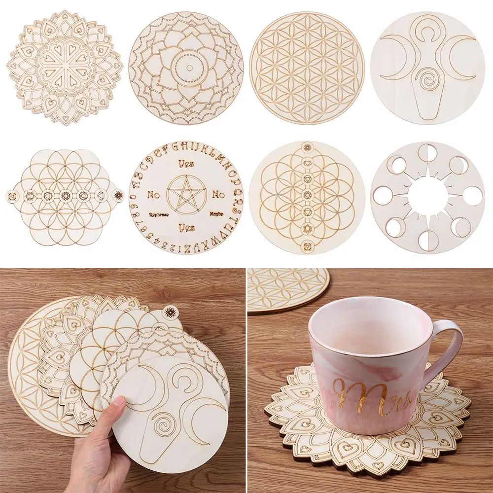 Wooden Wall Sign Flower of Life Shape Laser Cut Wood Art Home Decor Handmade Coasters Craft Making Sacred Geometry Ornament | Дом и сад