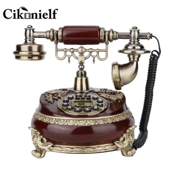 

Cikonielf Miniature Phone Model Desktop Retro Vintage ID Telephone with Display FSK/DTMF for Home Office Hotel Decoration