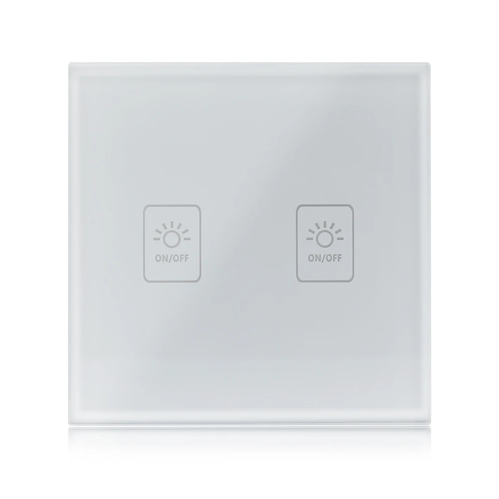 White 2 Gang Wi-Fi сенсорный выключатель дистанционный переключатель освещения Панель 1/2/3 настенный прерыватель Беспроводной переключатель приложение Управление работать с Alexa Google Home - Цвет: White 2 Gang