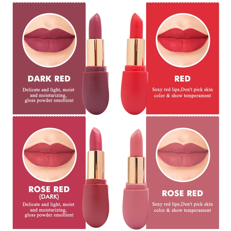 8 цветов Матовая Водонепроницаемая бархатная помада сексуальная красная