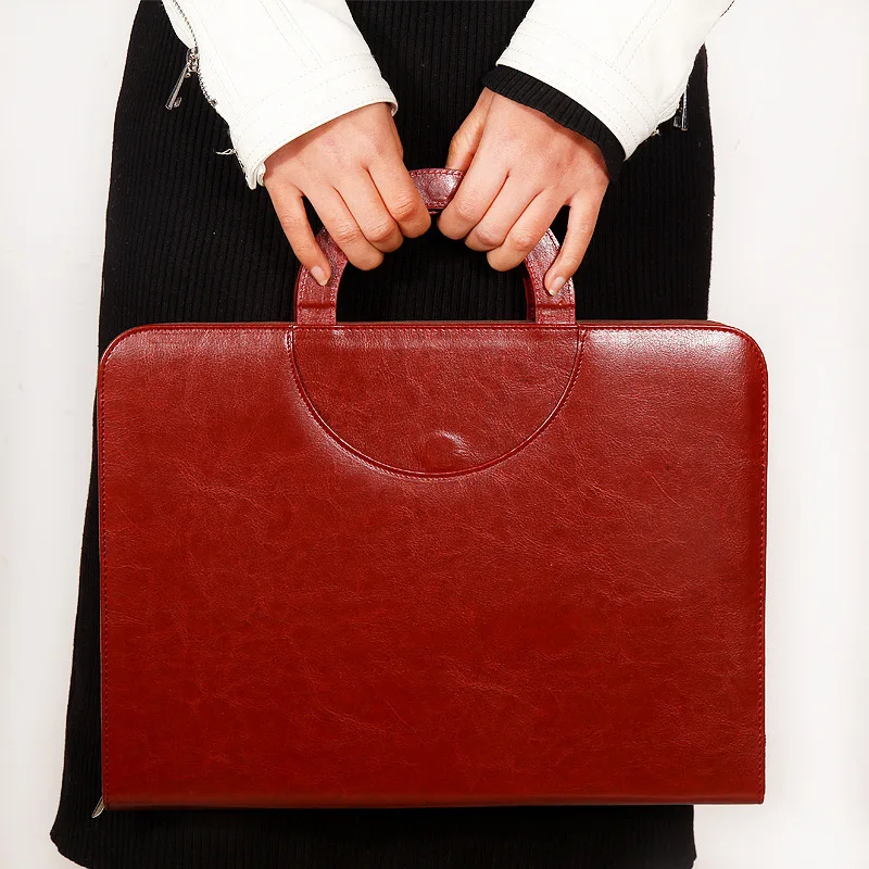 

Manufacturers Direct Selling Hand Zipper Multi-functional Folder A4 Business Male Package Zipper Bag Notebook Customizable