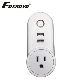 

Foxnovo Smart Wifi Charger Plug with 2 USB Outputs APP Remote Control Socket Wireless Switch Outlet with Amazon Alexa Echo