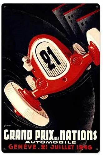 Винтажные нации Grand Prix комнатная Кофейня паб мужская пещера пиво 16x12 дюймов