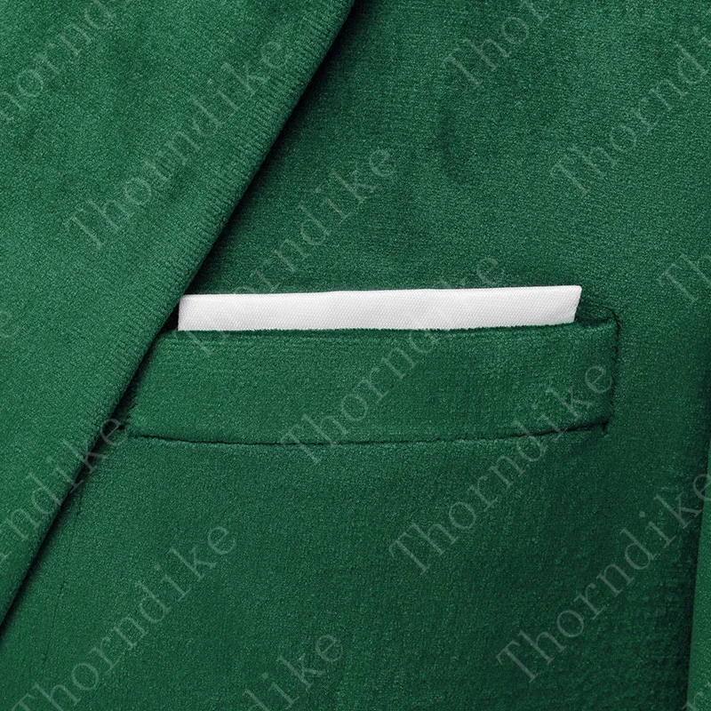 Thorndike Свадебный Мужской зеленый бархатный костюм, 3 предмета(пиджак+ брюки+ жилет), смокинг жениха, мужские вечерние костюмы, мужской костюм на заказ