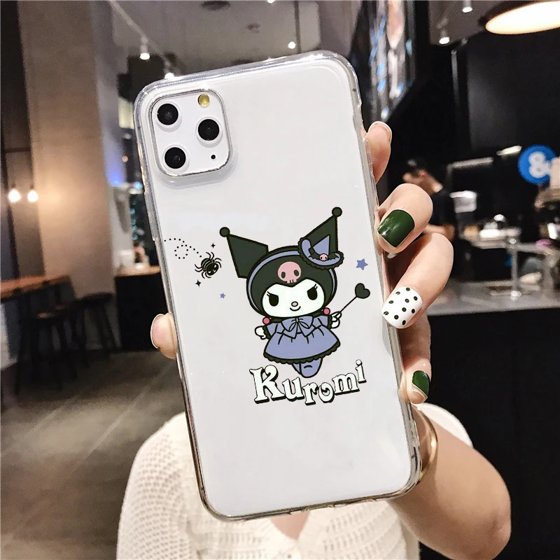 Kuromi милый прозрачный мягкий силиконовый чехол для телефона из ТПУ для iPhone 5 SE 6s 7 8 Plus X XR XS Max 11 11Pro 11Pro Max - Цвет: TPU