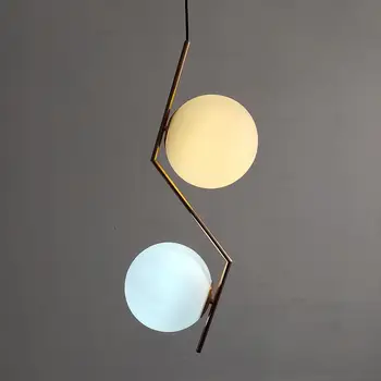 

Modern Metal Pendant Lights Lighting Silver/Gold Luminaire Industriel Lustre Suspension Ball Glass Pendant Lamp Kitchen Fixtures