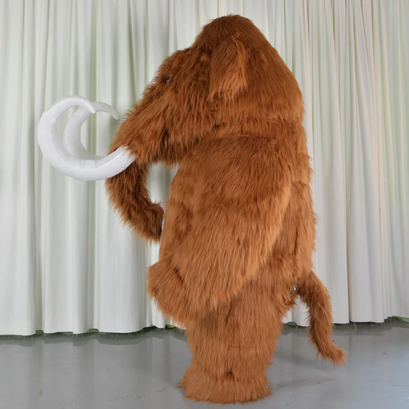 Inflatable Plush Mammoth Mascot Costume Fursuit Mammuthus primigenius Promotion Halloween Cosplay Party Furry Dress Animal Adult