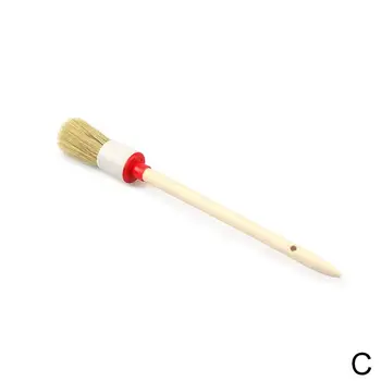 

1pcs Dash Trim Seats Handy Washable Brush Auto Moto Handle Wooden SUV Soft Wheel Brushes Car Detailing Tool Z7L4