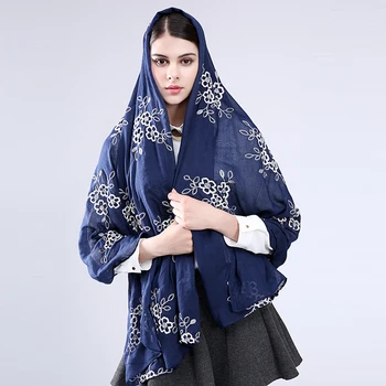 

Floral Embroidery double side All-Match dual-purpose scarves Warm Napped Wrap Beach Shawl Lace Embroidery платки на голову