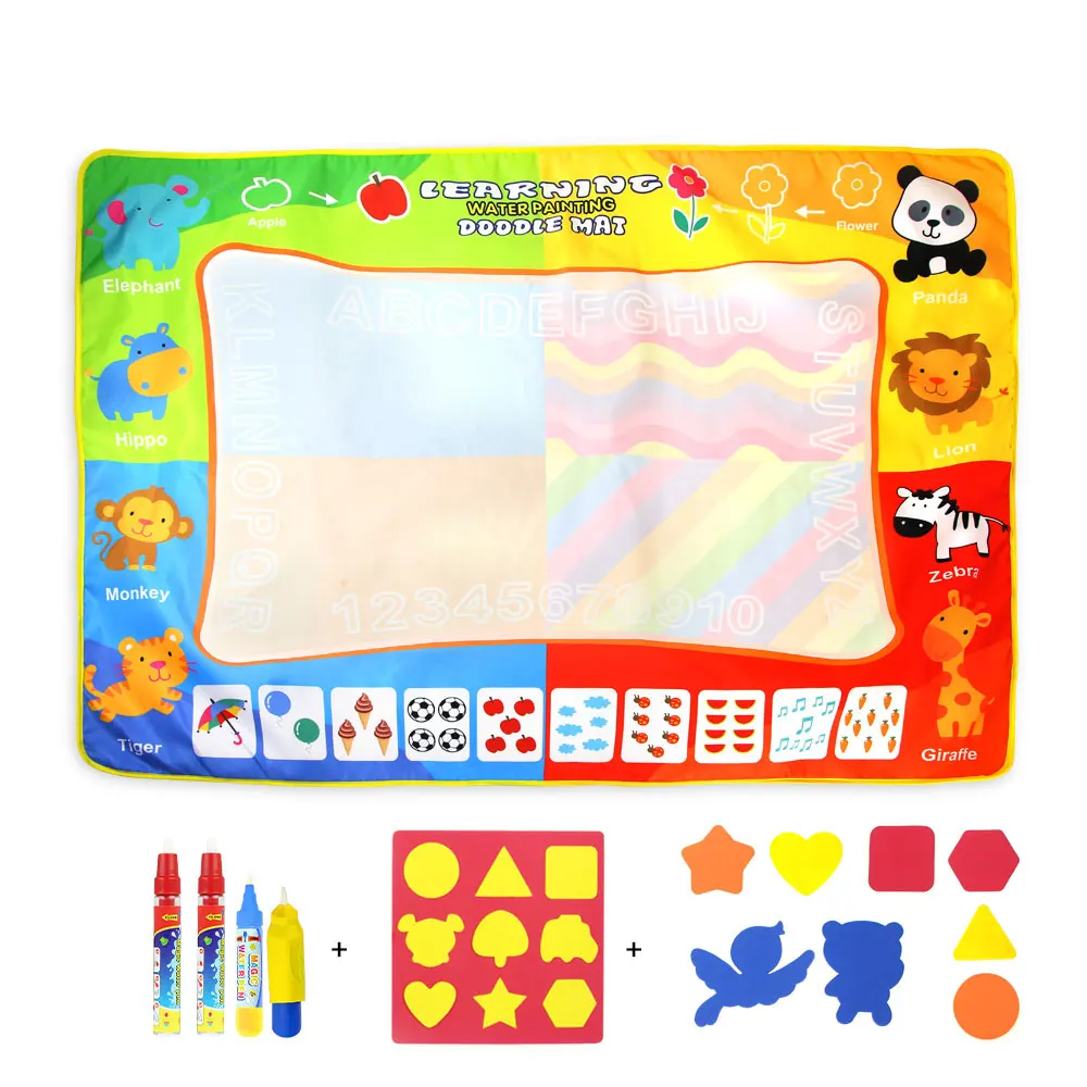 Big Size Magic Water Drawing Mat Coloring Doodle Carpet with 4 Magic Pens & Stamps Painting Drawing Board Toys Gift  for Kid 9