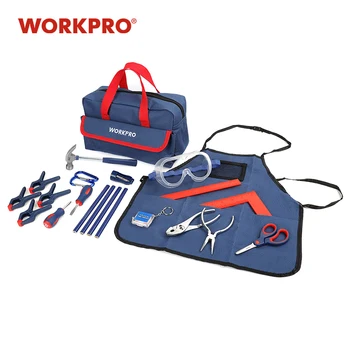 

WORKPRO 23PC Tool Set Kids Tool Set Children Gift Tool Kit with Storage Bag hand tools pink/blue