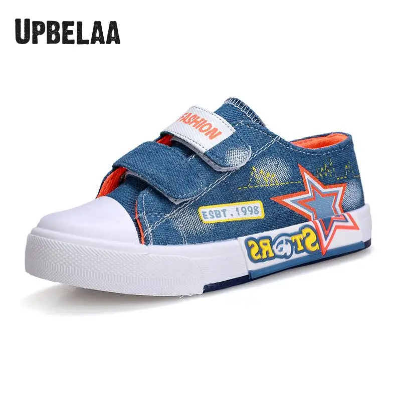 Детская обувь для мальчиков парусиновая со звездами Модные кроссовки девочек