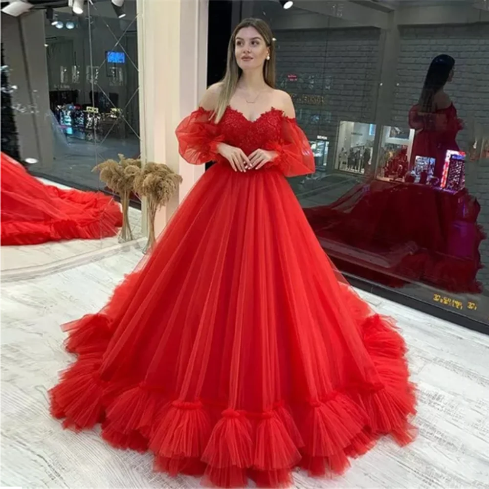 Zapaka Prom Dress Red A Line Spaghetti Straps Beaded Long Evening Dress  With Pearls – ZAPAKA UK