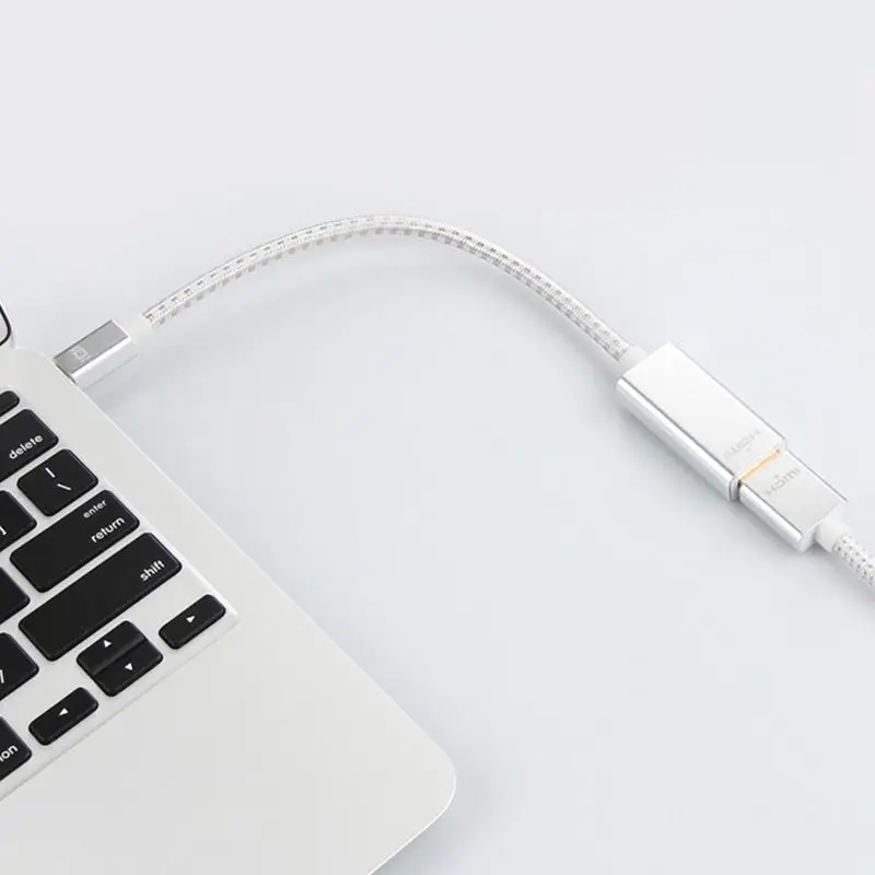 Адаптер Mini DisplayPort-HDMI [Super Slim, алюминиевый корпус, адаптер Thunderbolt-HDMI серебристо-белый