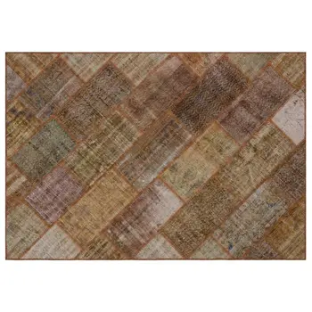 

Handmade Brown Vintage Overdyed Patchwork Area Rug 160x230 Cm-5'3''X7'7''