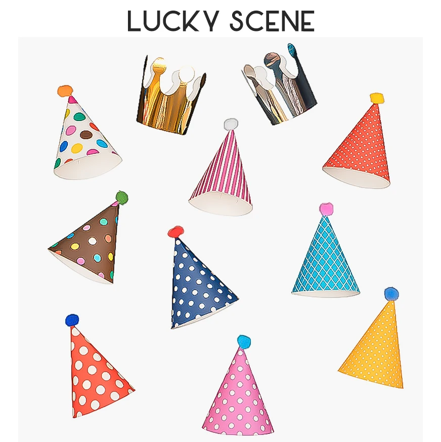 10Pcs Birthday Party Hats and Crown Collection Set for Kids or Adults Costume Accessories Assorted Colors S00233 | Дом и сад
