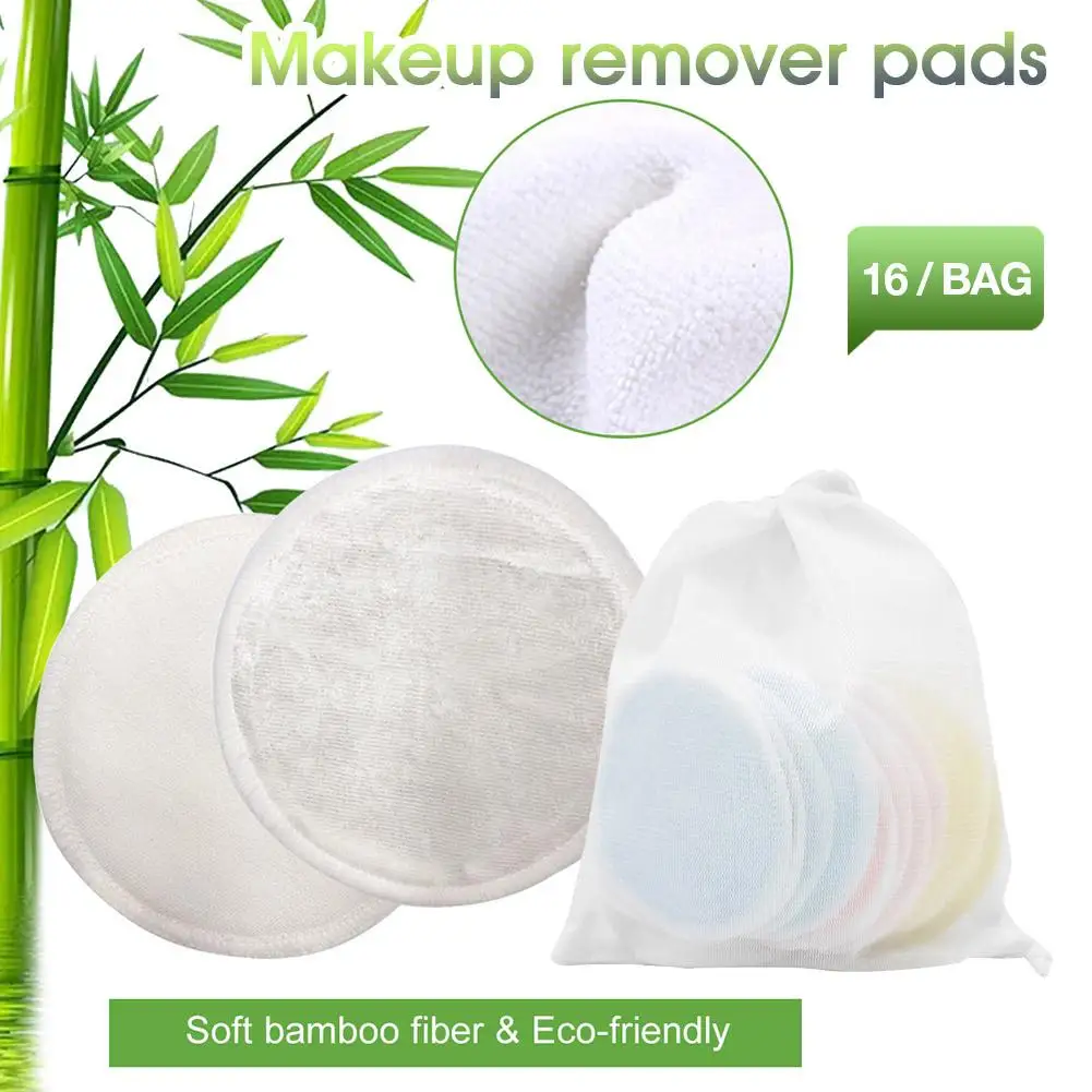 7/16Pcs/lot Reusable Cotton Pads Make up Facial Remover Double layer Wipe Pads Nail Art Cleaning Pads Washable with Laundry Bag