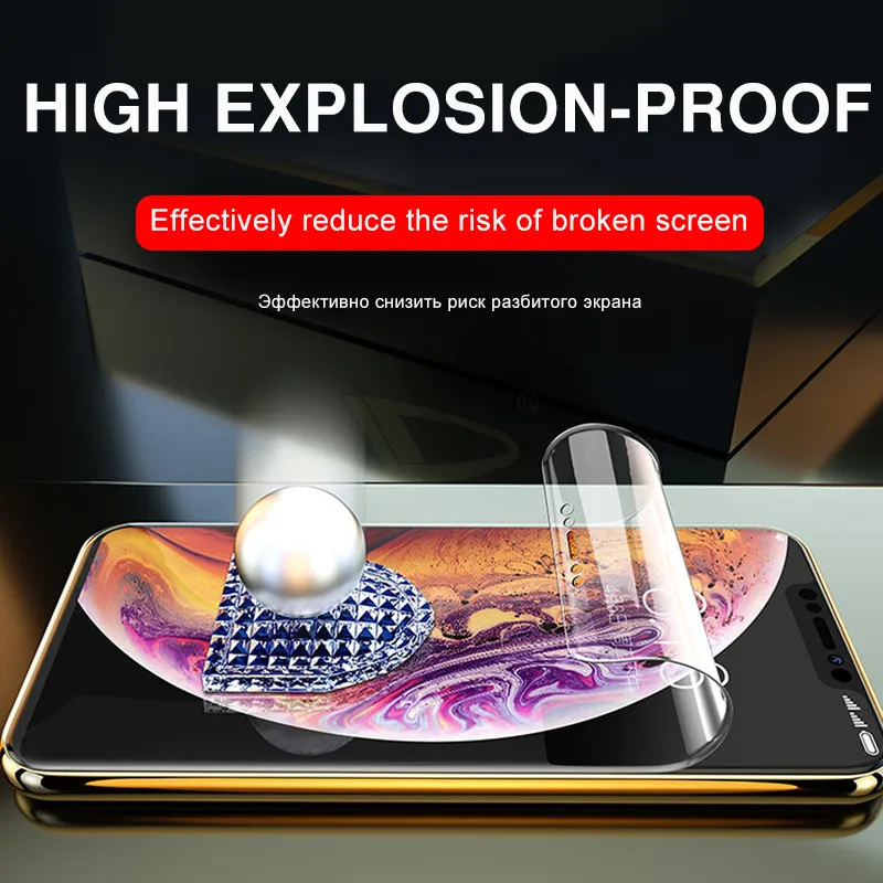 3 шт 100D полная Защитная мягкая Гидрогелевая пленка для iphone X XR XS Max 7 защитная пленка для iphone 7 8 6 6s PLus(не стекло
