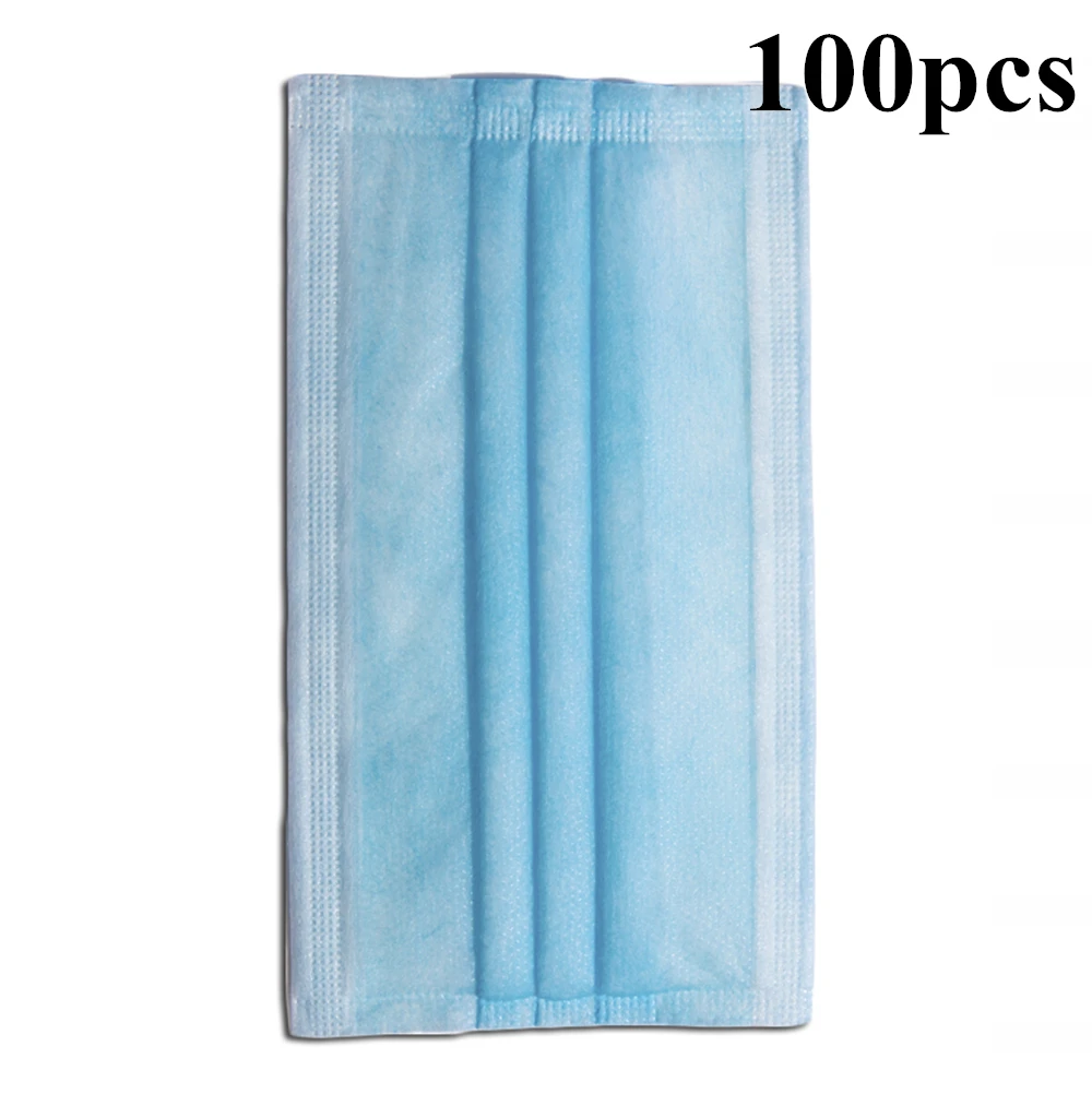 

100pcs Disposable 3layers mask prevent dust formaldehyde bad smell proof face mouth mask