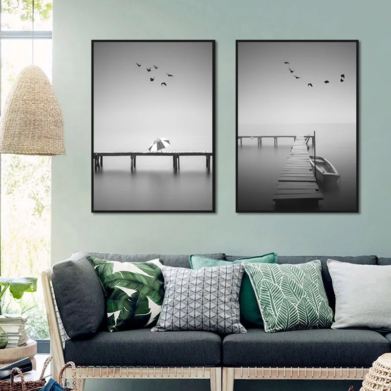 

Modern Still Life Poster Print Seaside Landscape Canvas Painting Picture Aisle Home Wall Art Graffiti Bedroom Modern Decoration